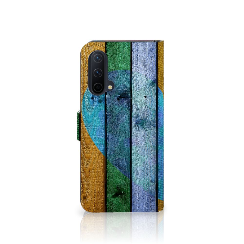 OnePlus Nord CE 5G Book Style Case Wood Heart - Cadeau voor je Vriend