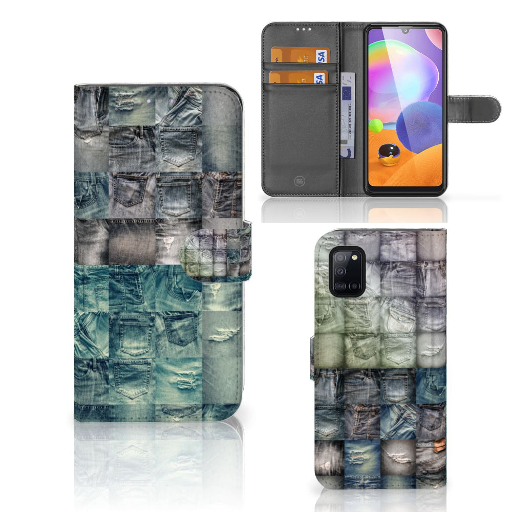 Wallet Case met Pasjes Samsung Galaxy A31 Spijkerbroeken