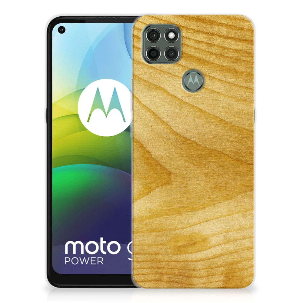 Motorola Moto G9 Power Bumper Hoesje Licht Hout