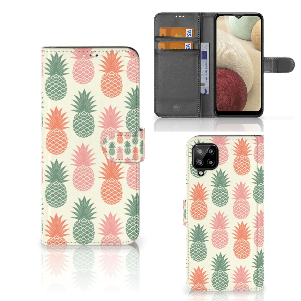 Samsung Galaxy A12 Book Cover Ananas