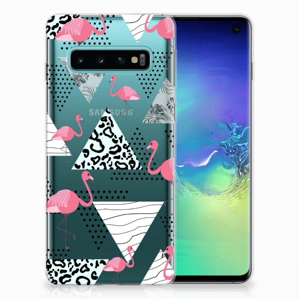 Samsung Galaxy S10 TPU Hoesje Flamingo Triangle