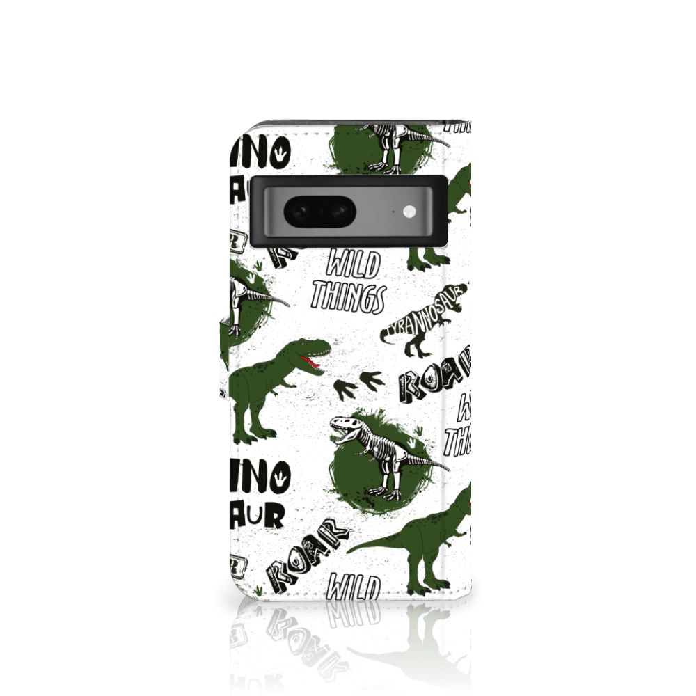 Telefoonhoesje met Pasjes voor Google Pixel 7 Dinosaurus