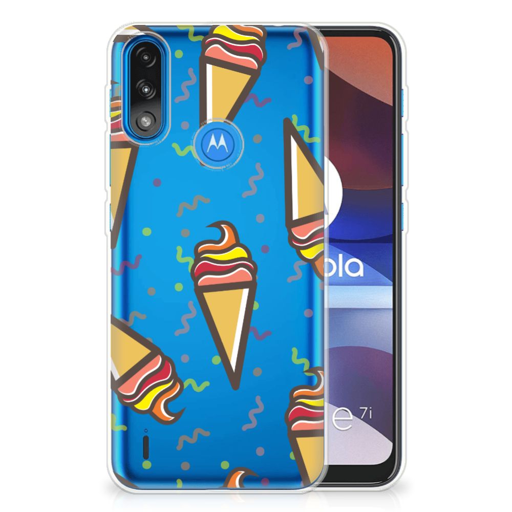 Motorola Moto E7/E7i Power Siliconen Case Icecream