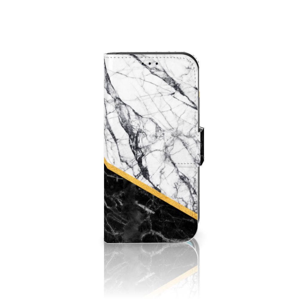 Apple iPhone 11 Pro Bookcase Marmer Wit Zwart - Origineel Cadeau Man