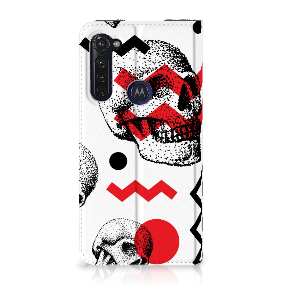 Mobiel BookCase Motorola Moto G Pro Skull Red - B2C Telecom