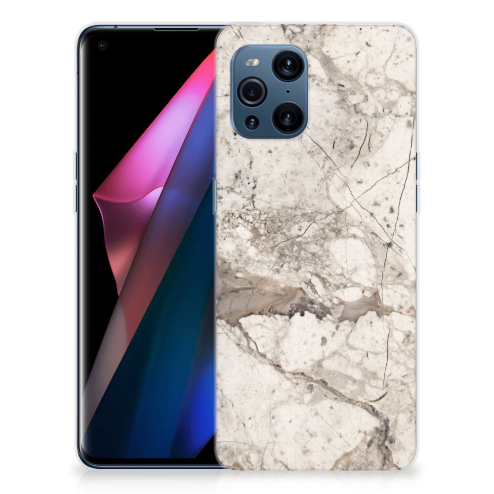 OPPO Find X3 | X3 Pro TPU Siliconen Hoesje Marmer Beige