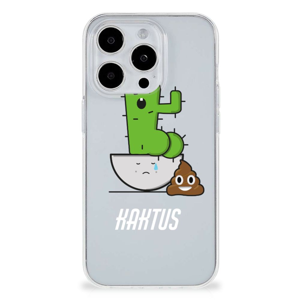 iPhone 15 Pro Telefoonhoesje met Naam Cactus Poo met vrolijk cactus en Poo ontwerp 🌵💩