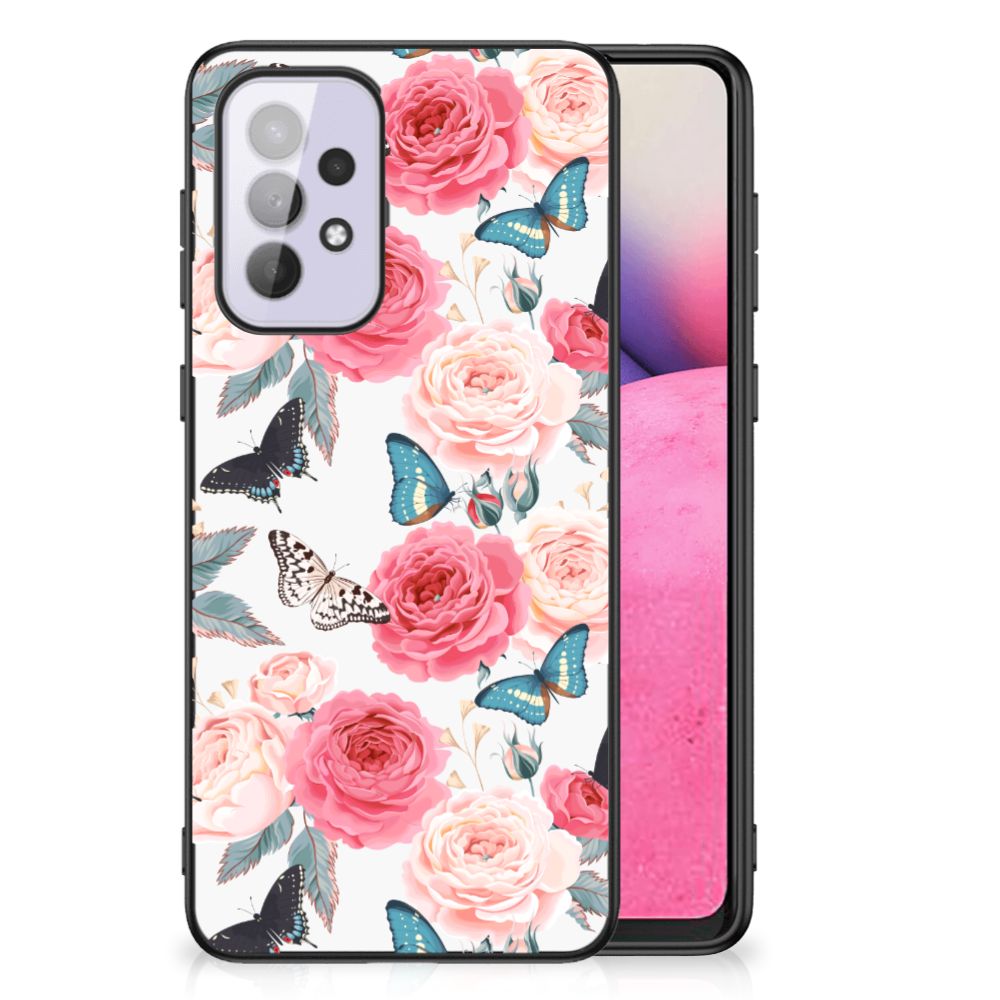 Samsung Galaxy A33 5G Bloemen Hoesje Butterfly Roses