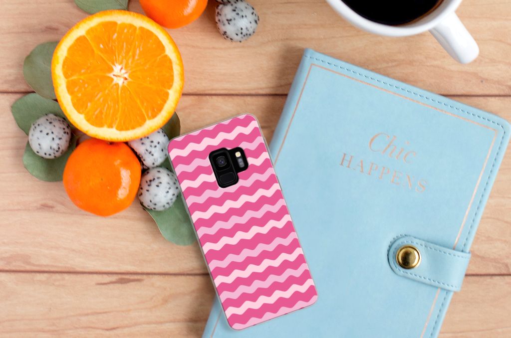 Samsung Galaxy S9 TPU bumper Waves Pink