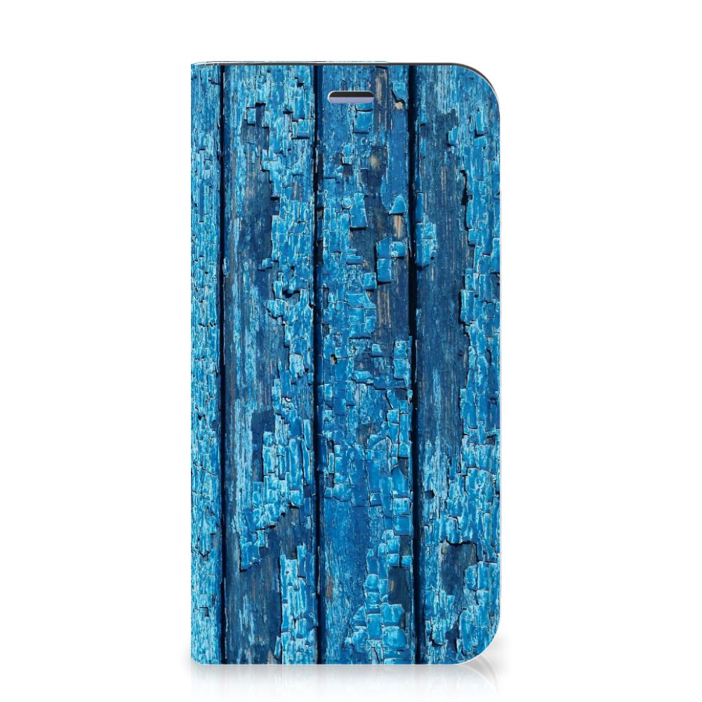 iPhone 12 Mini Book Wallet Case Wood Blue - B2C Telecom