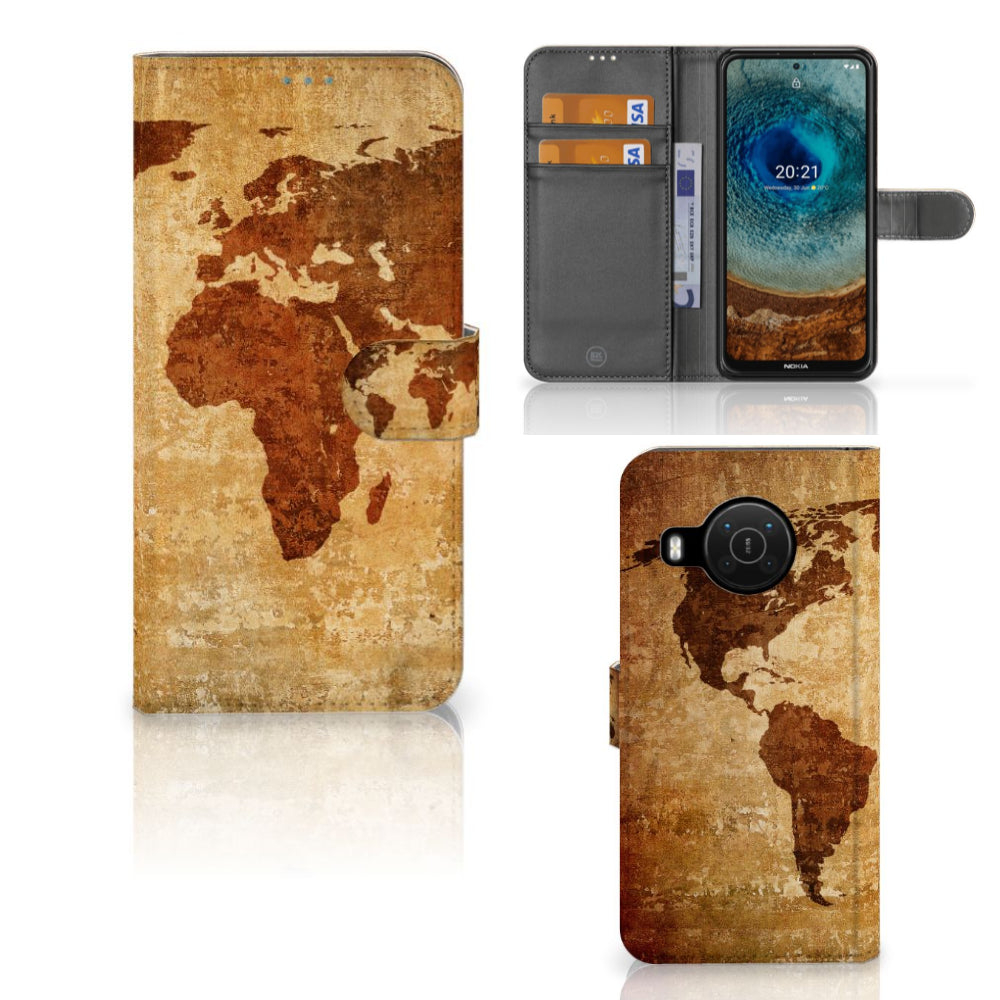 Nokia X10 | Nokia X20 Flip Cover Wereldkaart