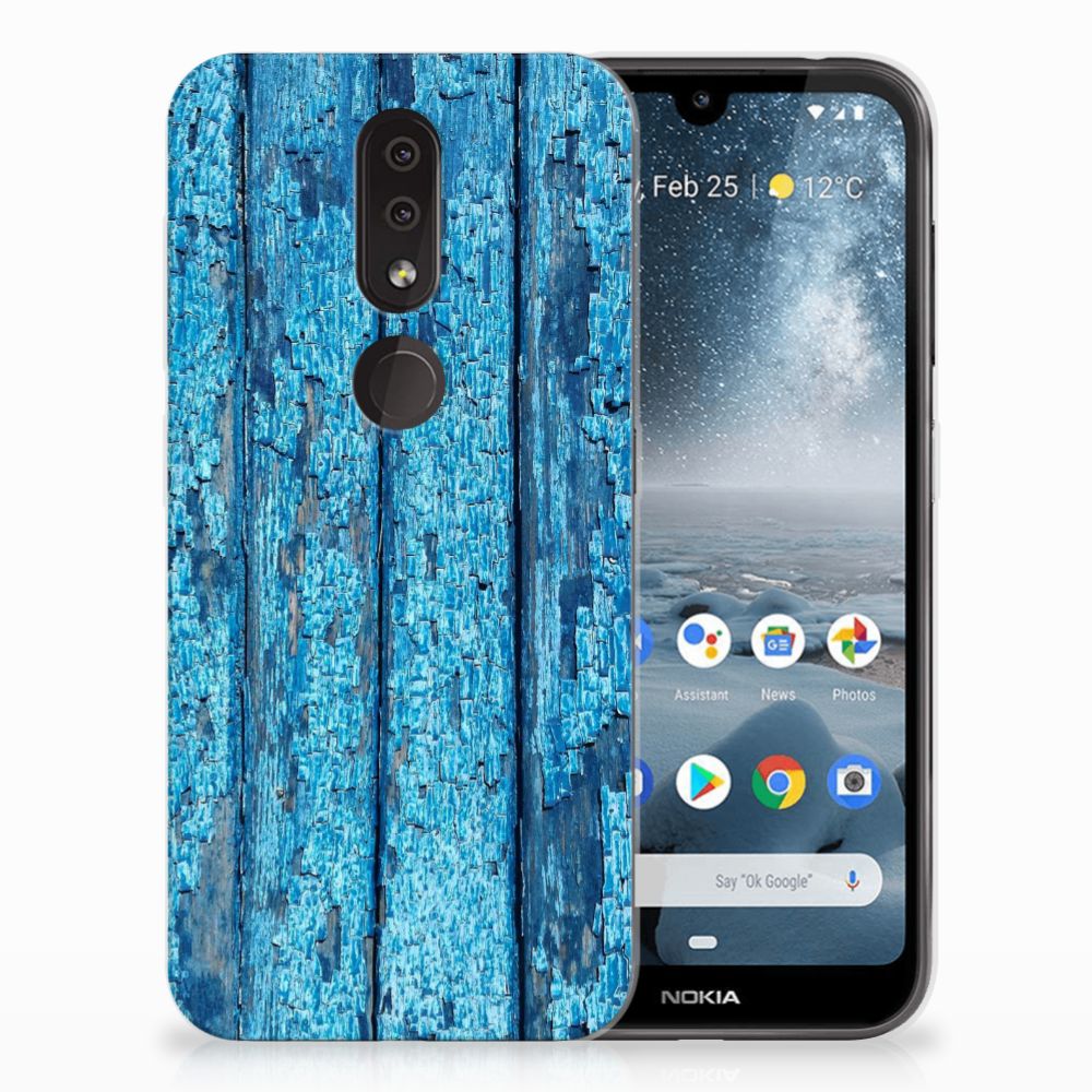 Nokia 4.2 Bumper Hoesje Wood Blue