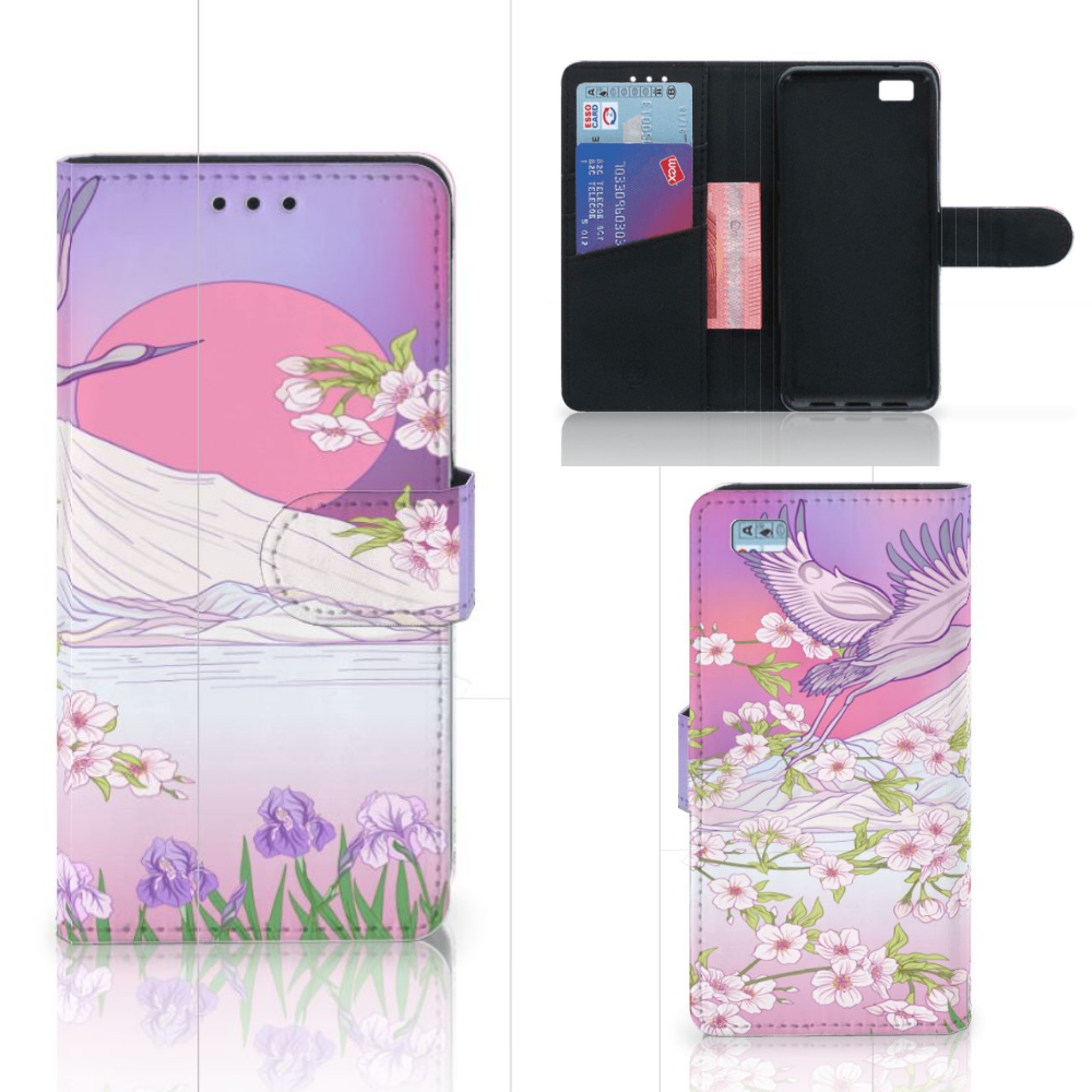 Huawei Ascend P8 Lite Telefoonhoesje met Pasjes Bird Flying