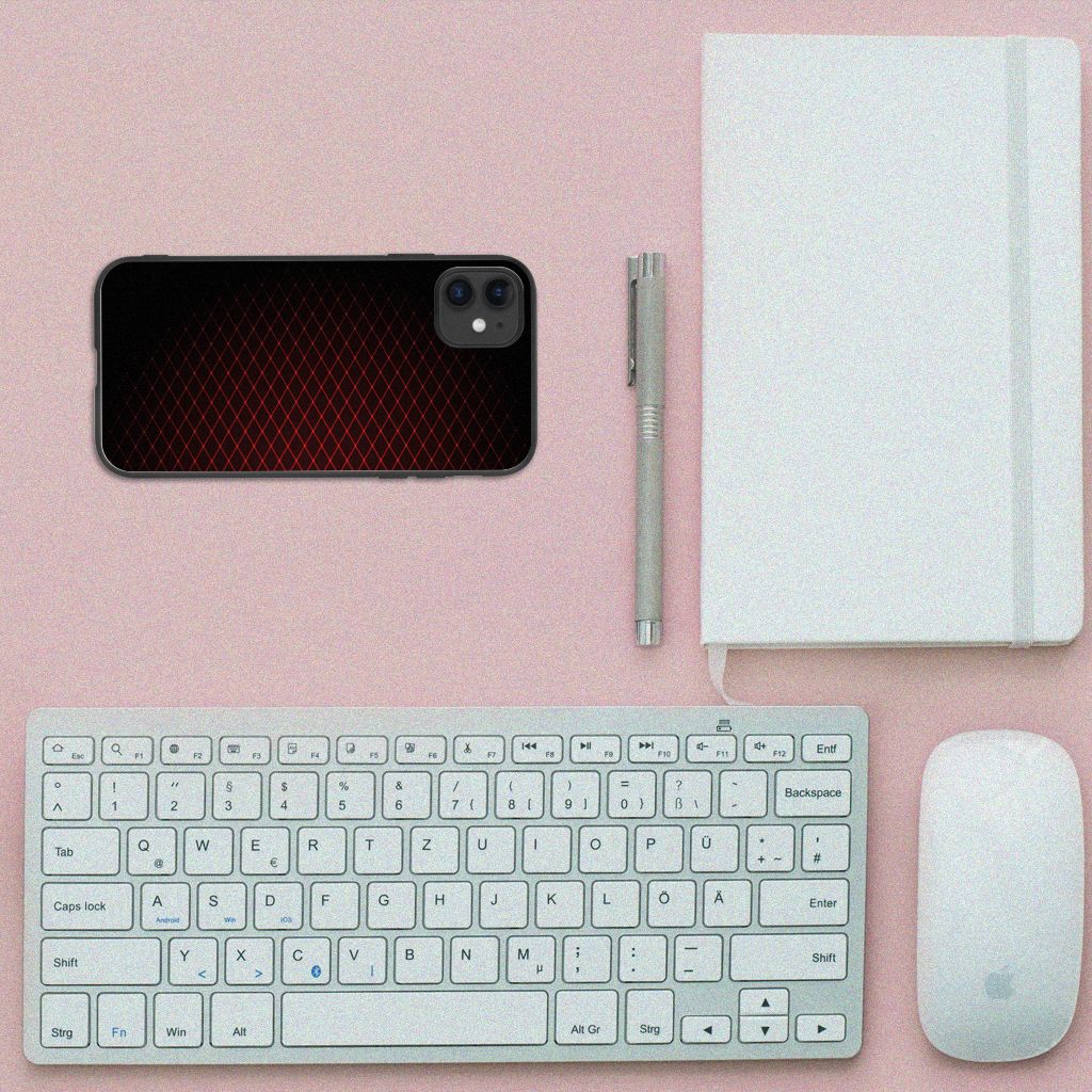 iPhone 11 Back Case Geruit Rood B2C Telecom