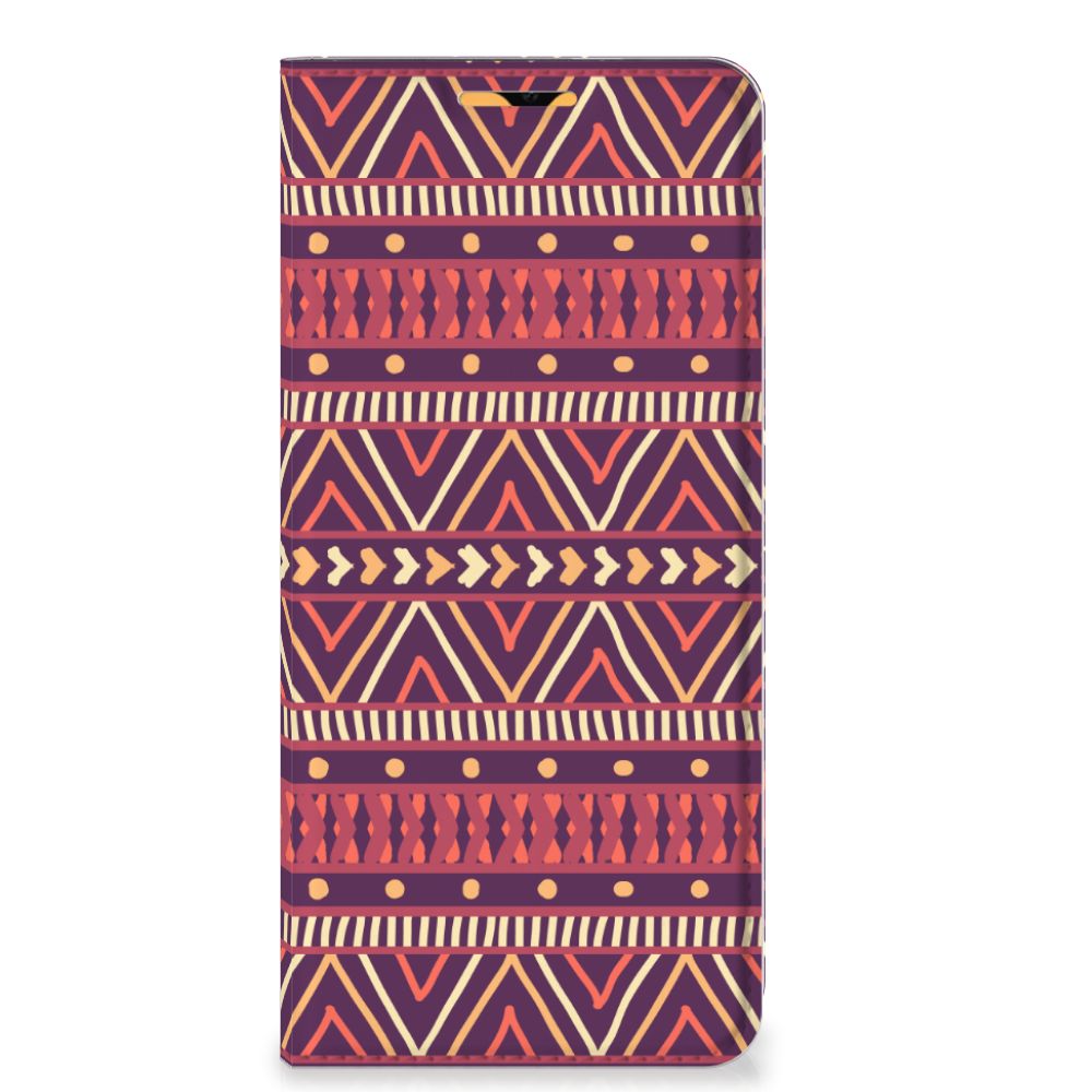 OPPO A15 Hoesje met Magneet Aztec Paars - B2C Telecom