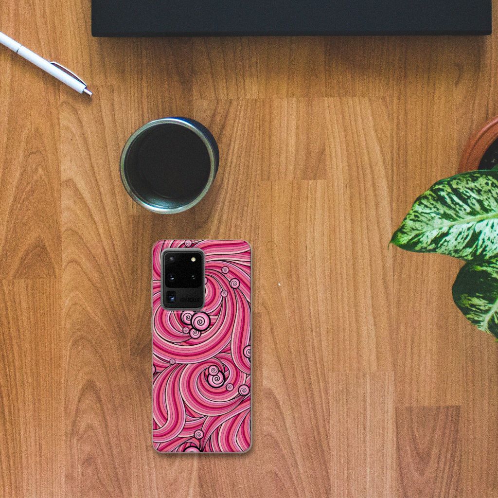 Samsung Galaxy S20 Ultra Hoesje maken Swirl Pink B2C Telecom
