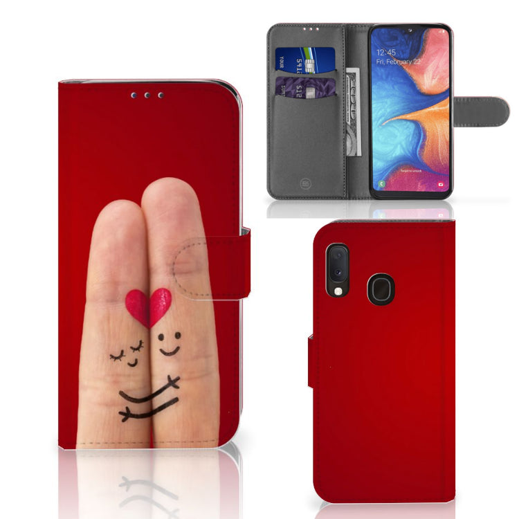 Samsung Galaxy A20e Wallet Case met Pasjes Liefde - Origineel Romantisch Cadeau