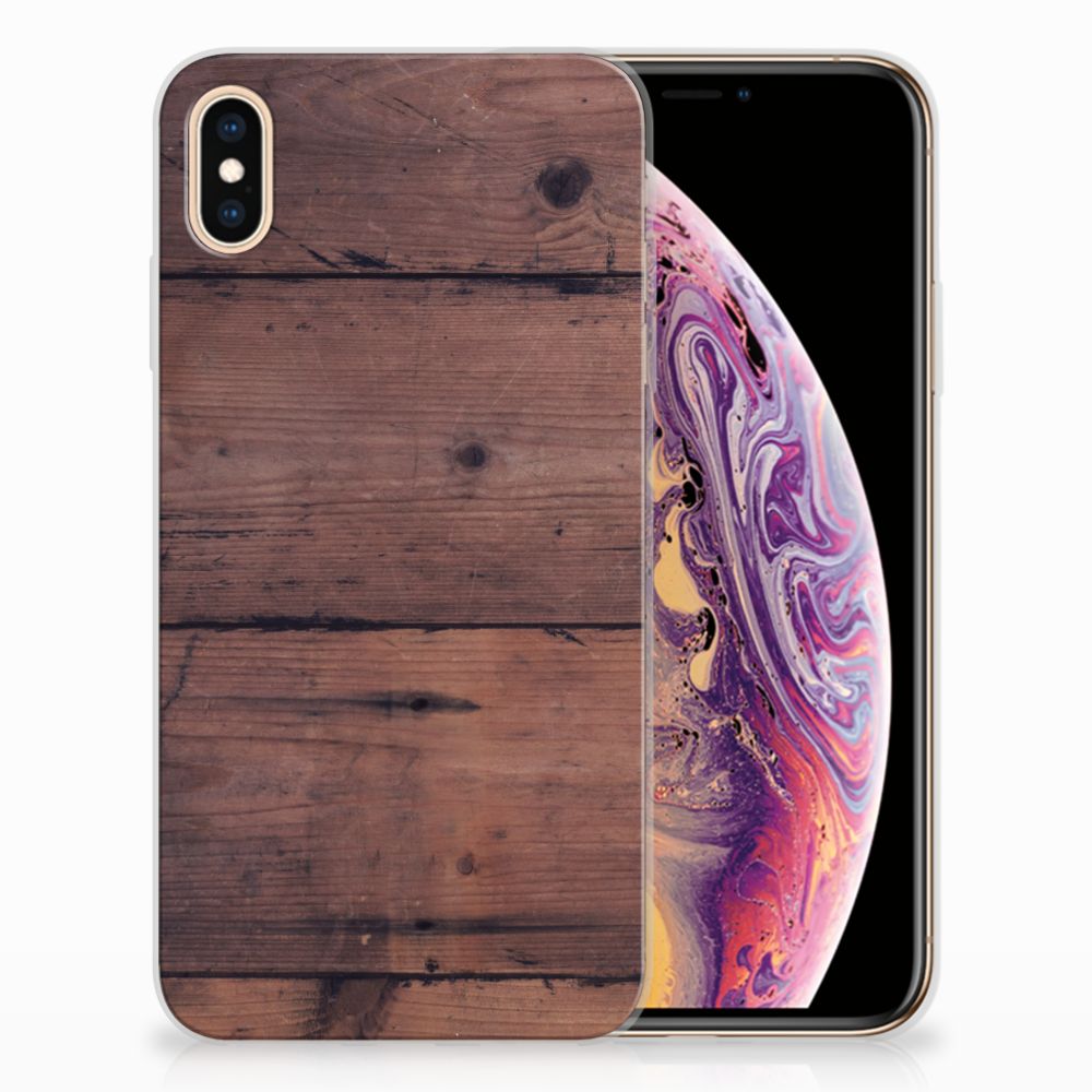 Apple iPhone Xs Max Bumper Hoesje Old Wood