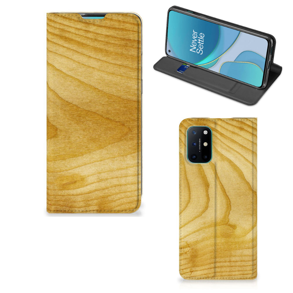 OnePlus 8T Book Wallet Case Licht Hout