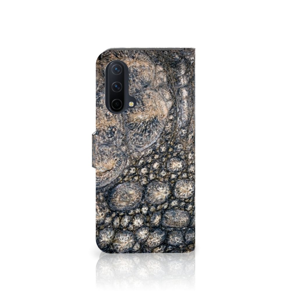 OnePlus Nord CE 5G Telefoonhoesje met Pasjes Krokodillenprint