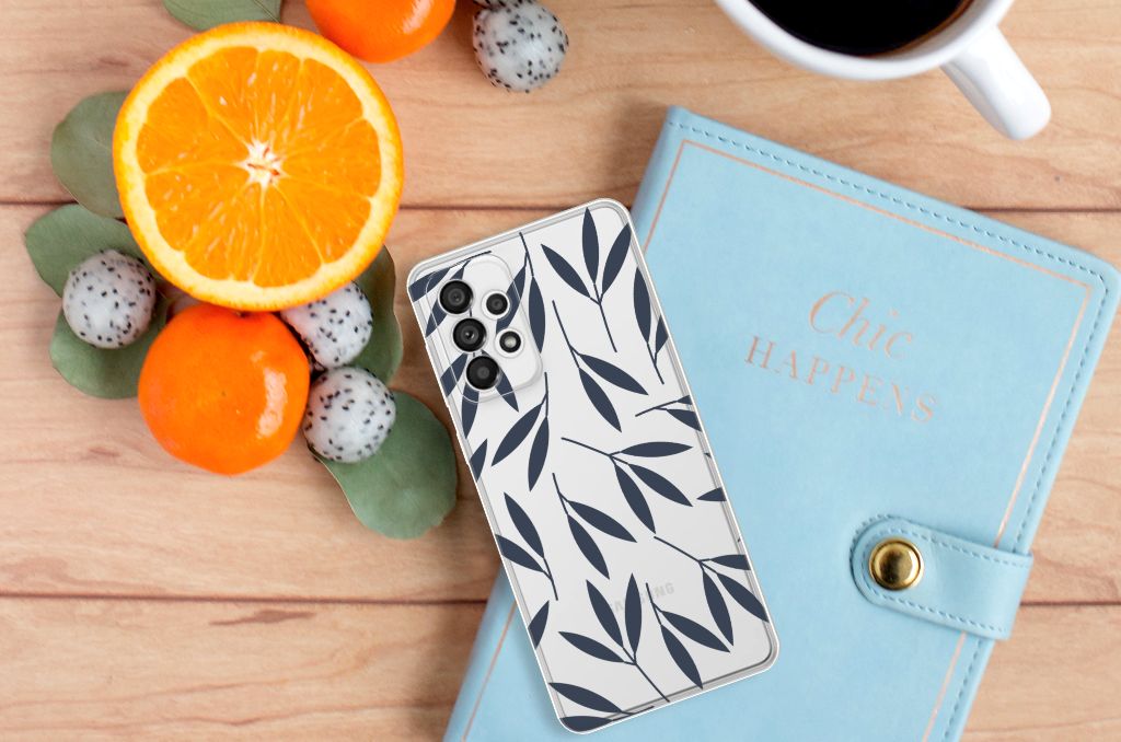 Samsung Galaxy A73 5G TPU Case Leaves Blue B2C Telecom