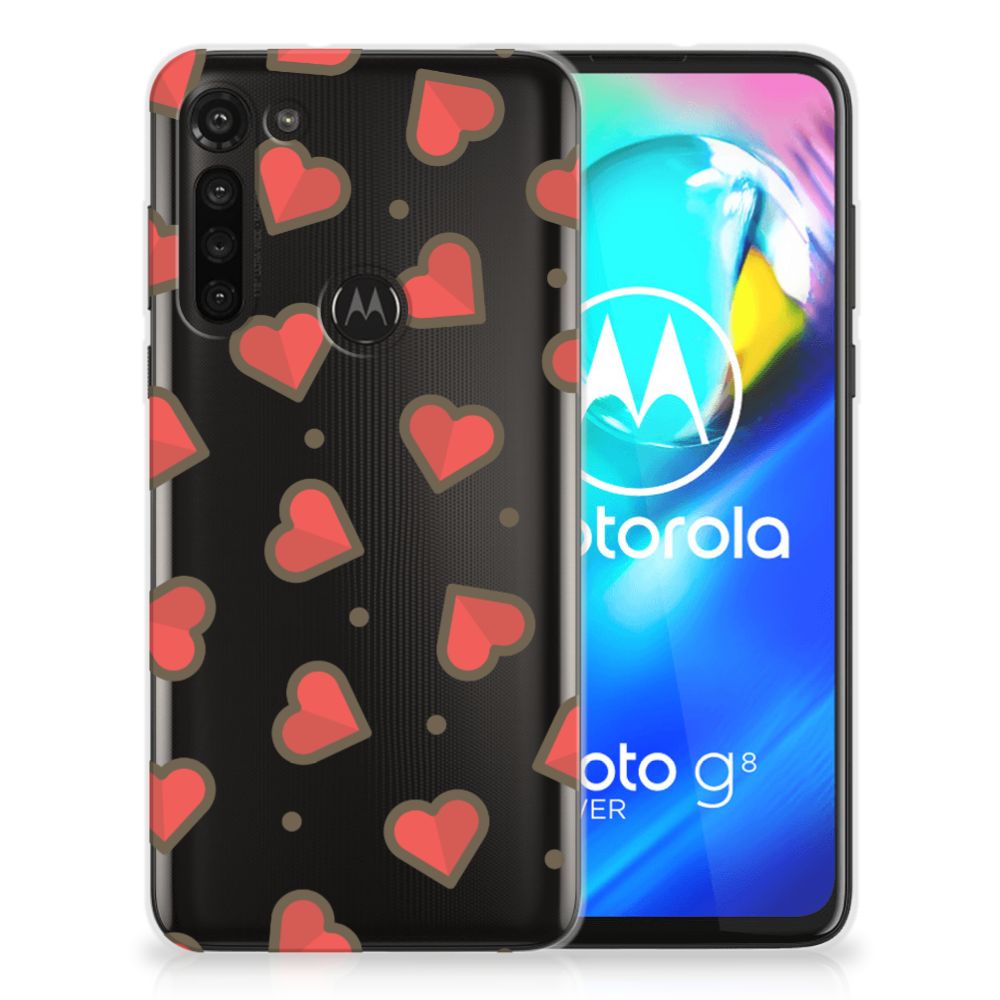 Motorola Moto G8 Power TPU bumper Hearts B2C Telecom