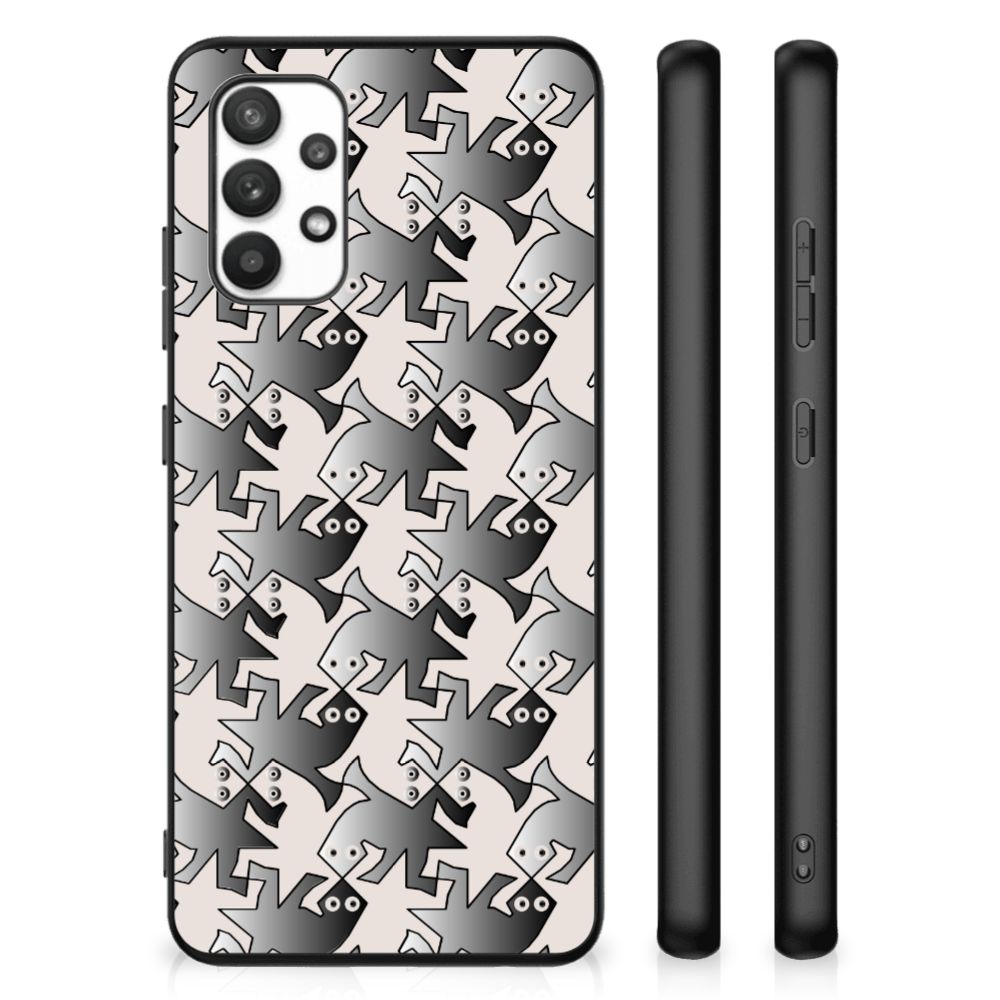 Samsung Galaxy A32 4G | A32 5G Enterprise Editie Dierenprint Telefoonhoesje Salamander Grey B2C Telecom
