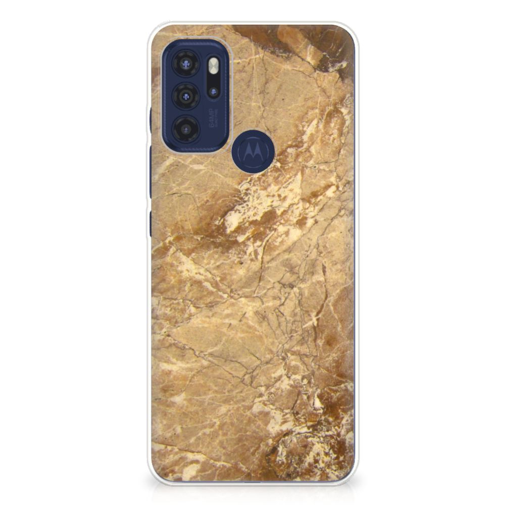 Motorola Moto G60s TPU Siliconen Hoesje Marmer Creme