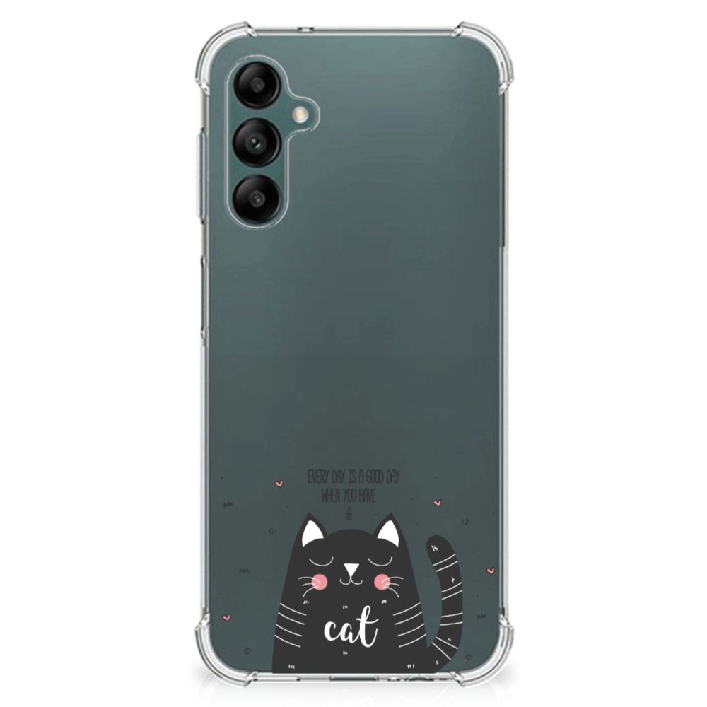 Samsung Galaxy A14 5G/4G Stevig Bumper Hoesje Cat Good Day