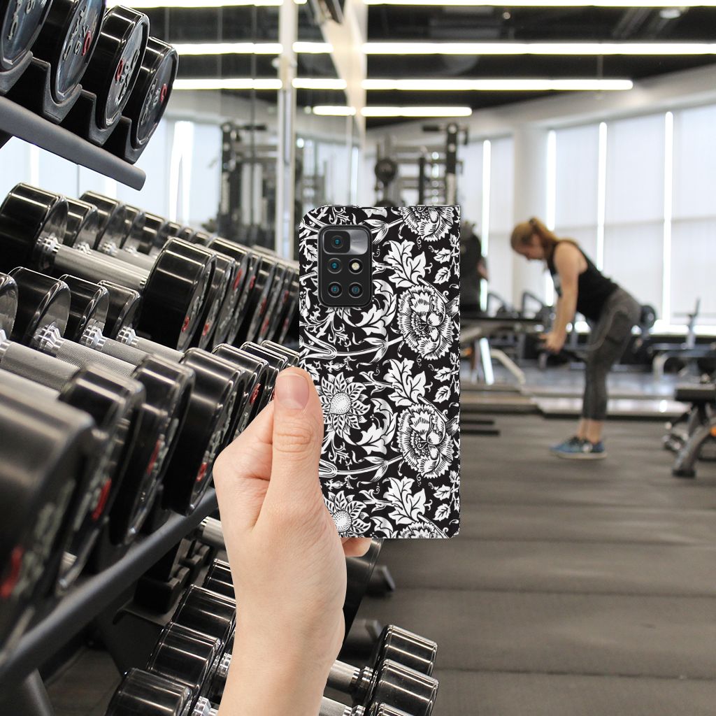 Xiaomi Redmi 10 Smart Cover Black Flowers - B2C Telecom