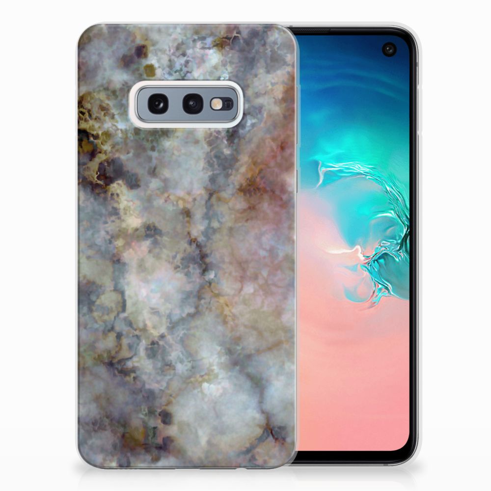 Samsung Galaxy S10e TPU Siliconen Hoesje Marmer Grijs