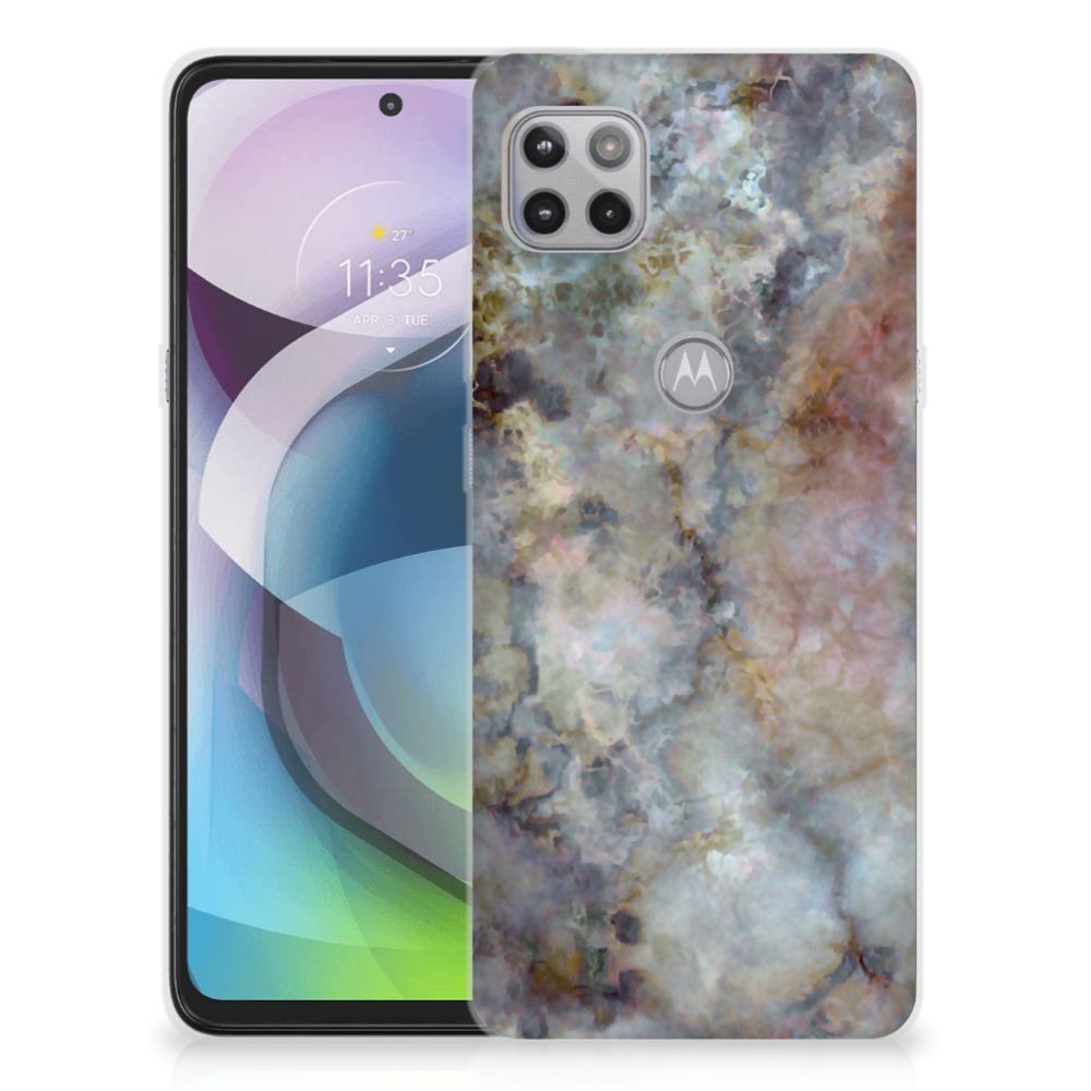 Motorola Moto G 5G TPU Siliconen Hoesje Marmer Grijs B2C Telecom