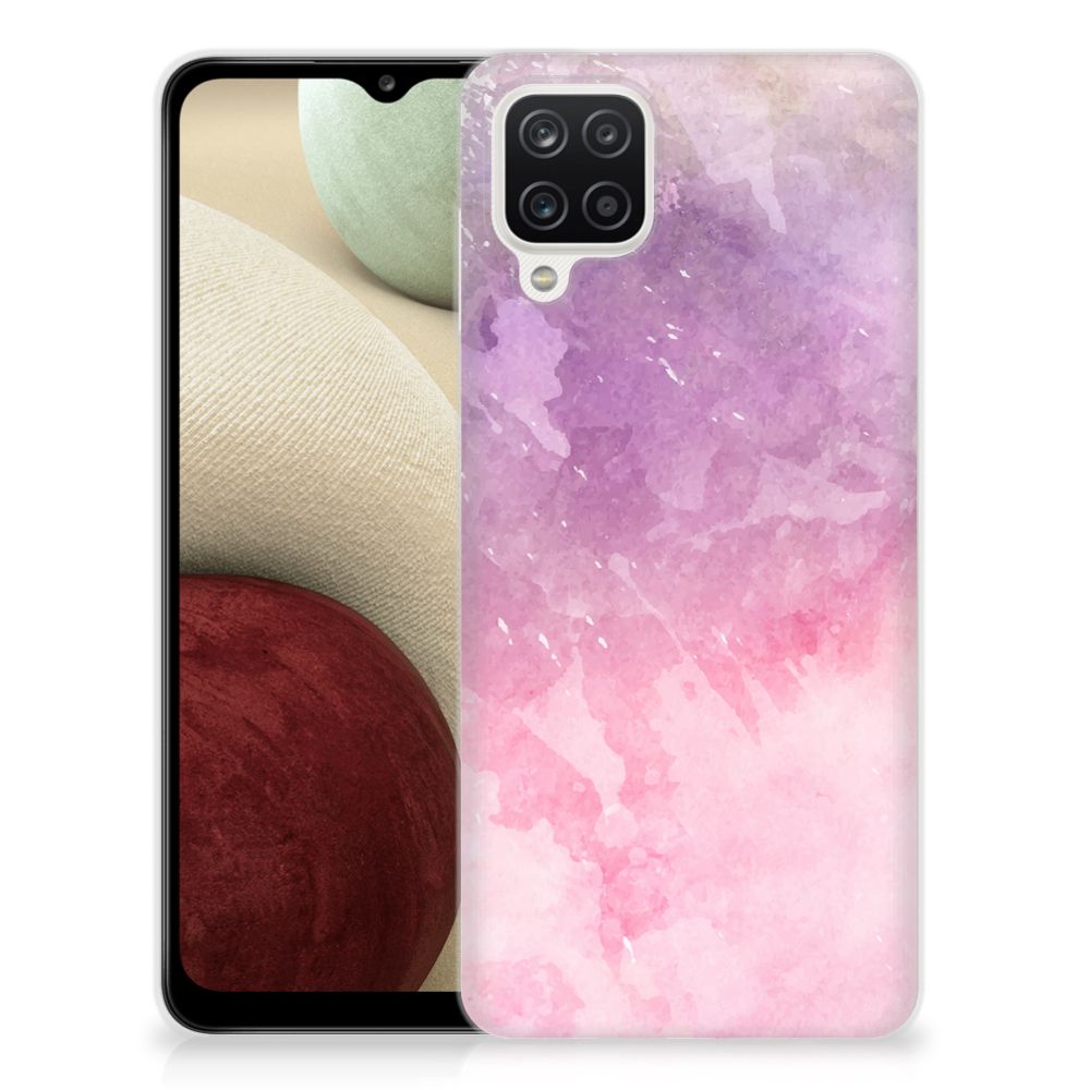 Hoesje maken Samsung Galaxy A12 Pink Purple Paint