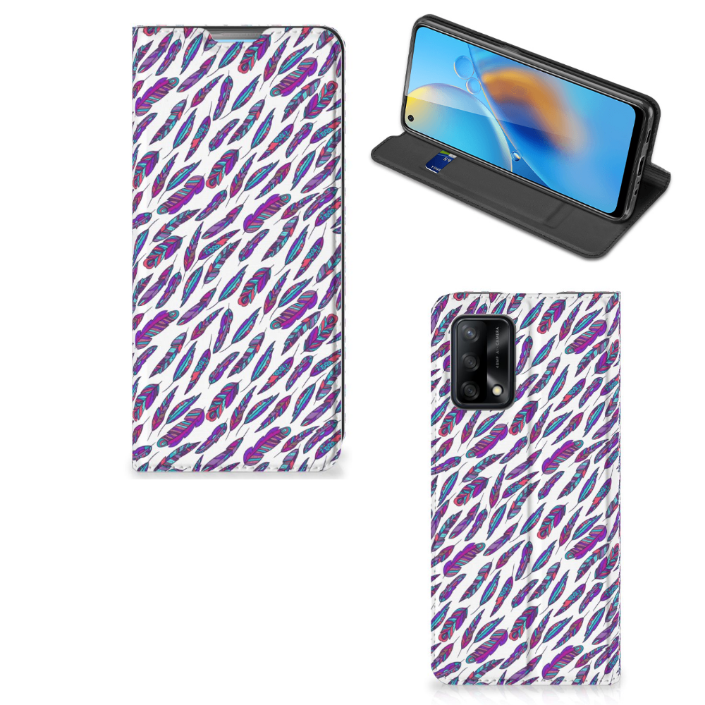 OPPO A74 4G Hoesje met Magneet Feathers Color - B2C Telecom