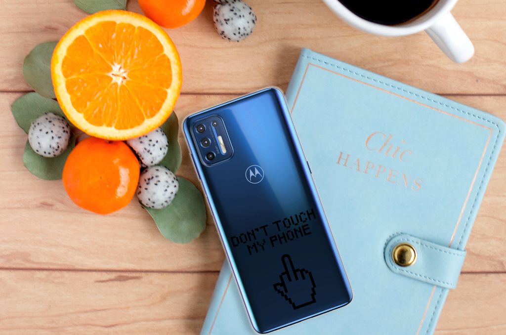 Motorola Moto G9 Plus Silicone-hoesje Finger Don't Touch My Phone