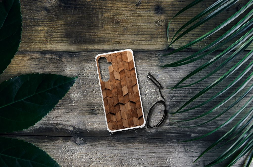 Stevig Telefoonhoesje voor Samsung Galaxy S24 Plus Wooden Cubes B2C Telecom