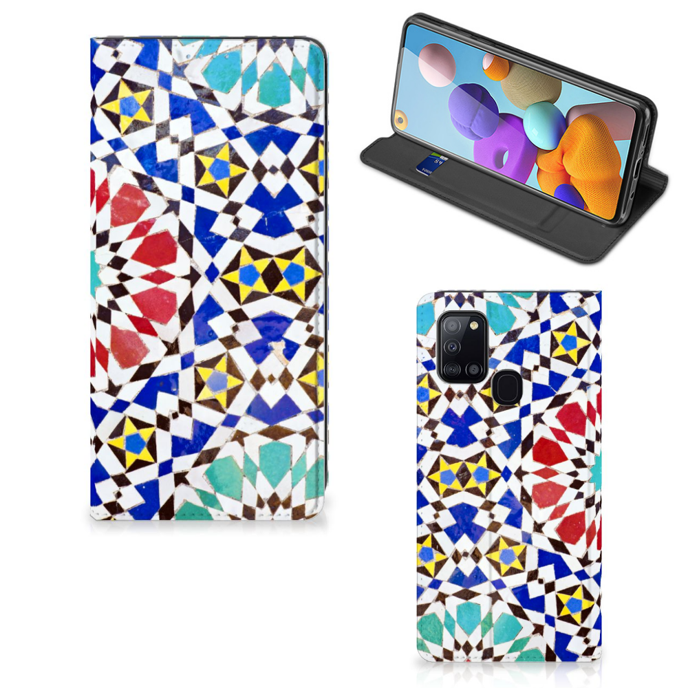 Samsung Galaxy A21s Standcase Mozaïek - B2C Telecom