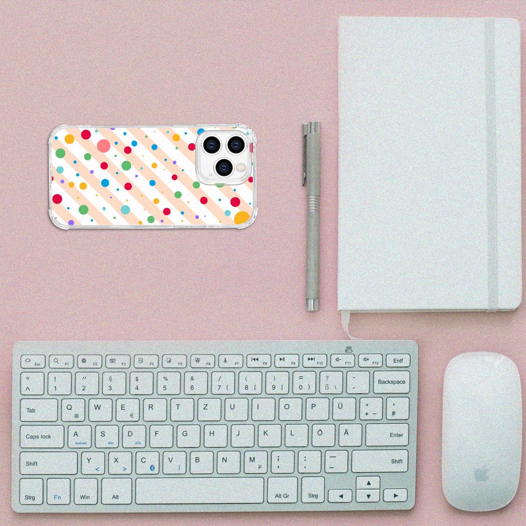 iPhone 14 Pro Doorzichtige Silicone Hoesje Dots B2C Telecom