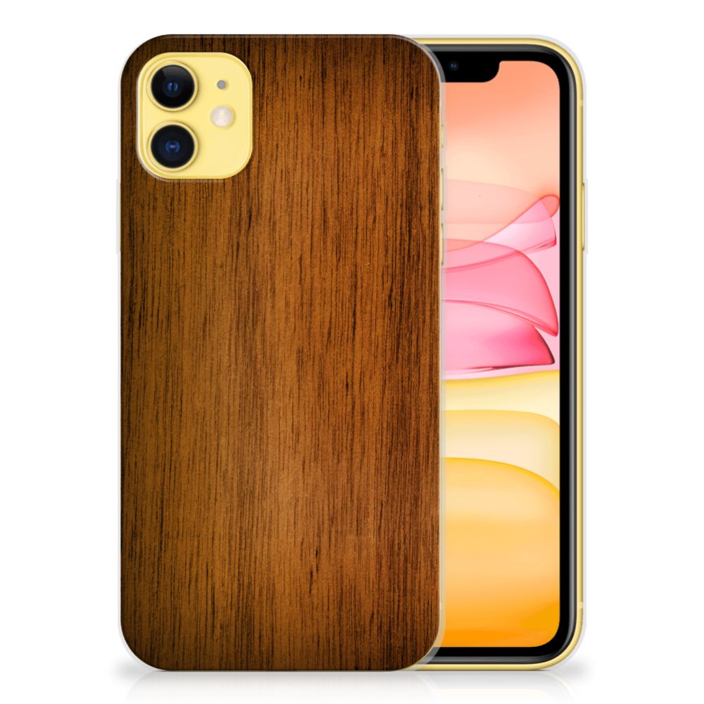 Apple iPhone 11 Bumper Hoesje Donker Hout