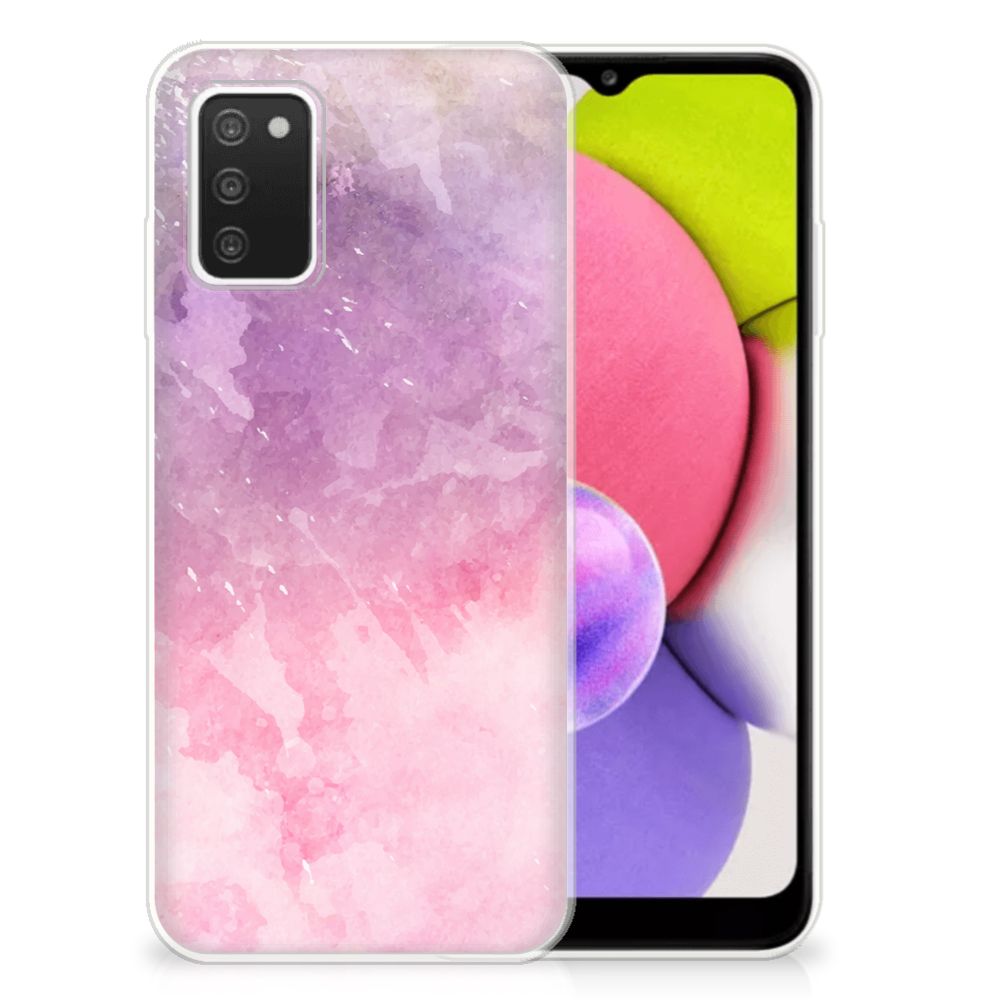 Hoesje maken Samsung Galaxy A03S Pink Purple Paint