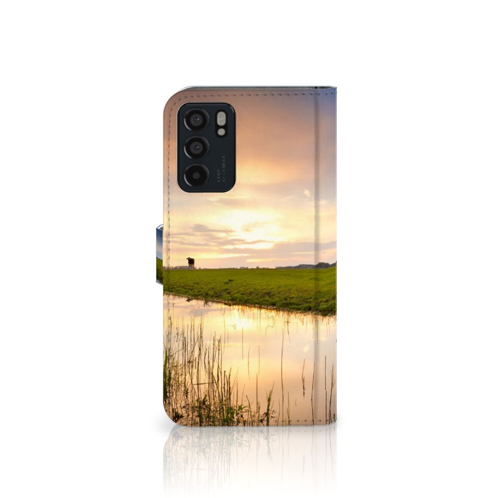 OPPO Reno6 5G Telefoonhoesje met Pasjes Koe