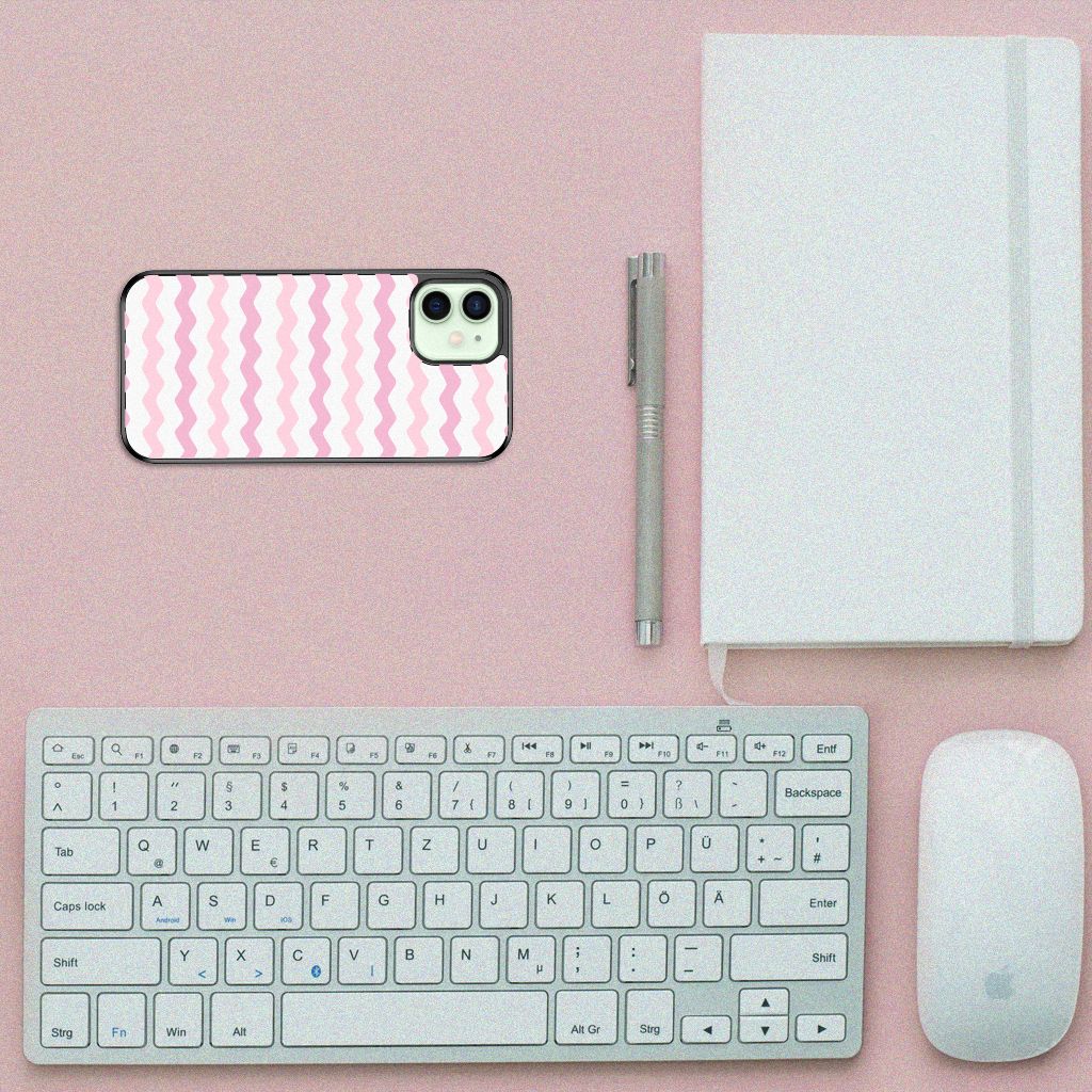 iPhone 12 Mini Bumper Case Waves Roze B2C Telecom