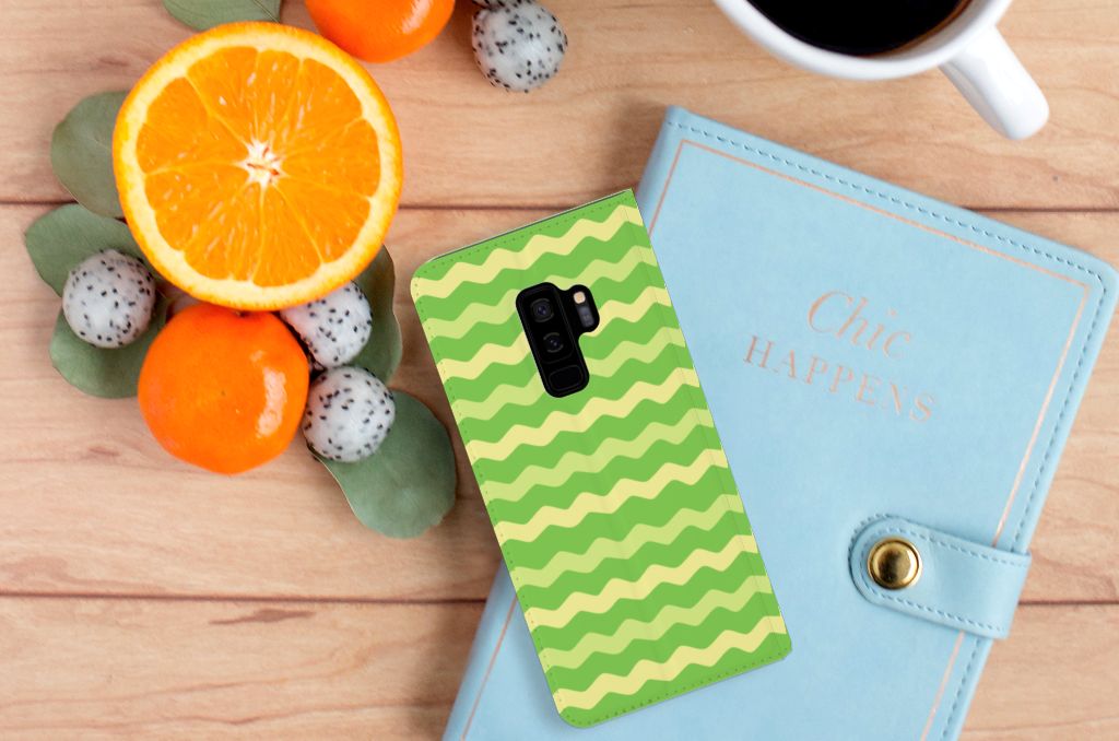 Samsung Galaxy S9 Plus Hoesje met Magneet Waves Green