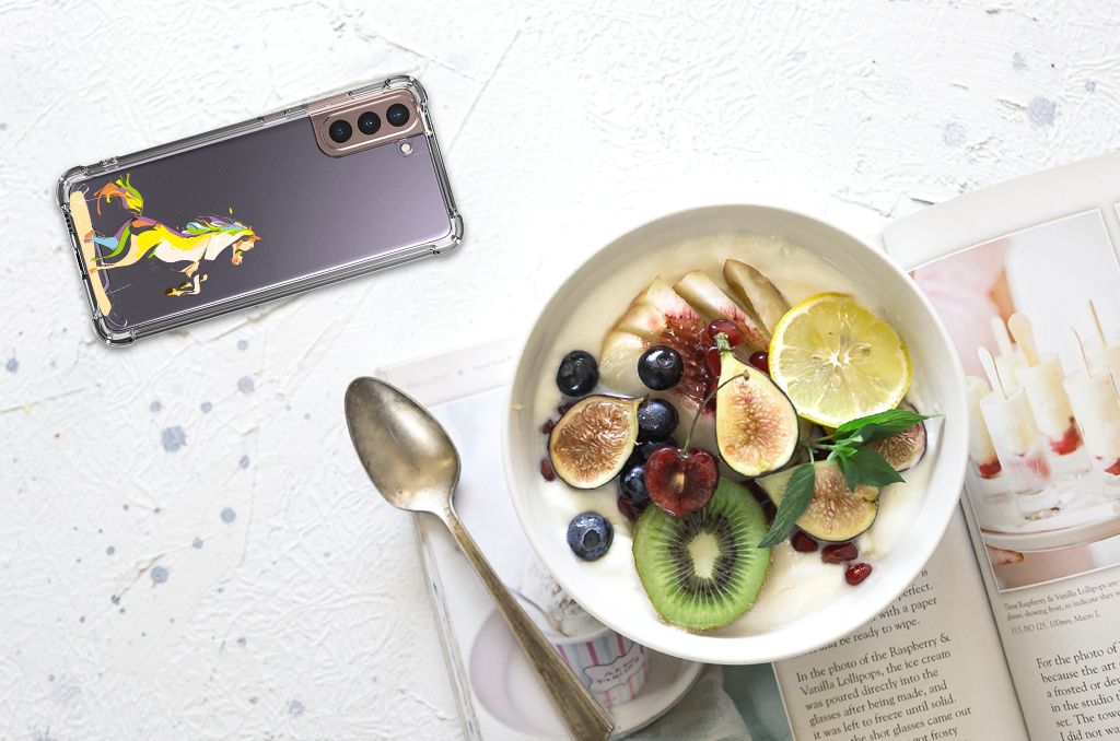 Samsung Galaxy S21 Plus Stevig Bumper Hoesje Horse Color B2C Telecom