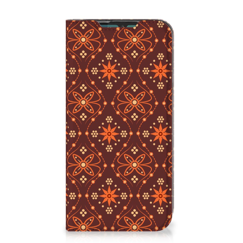 Motorola G8 Plus Hoesje met Magneet Batik Brown - B2C Telecom