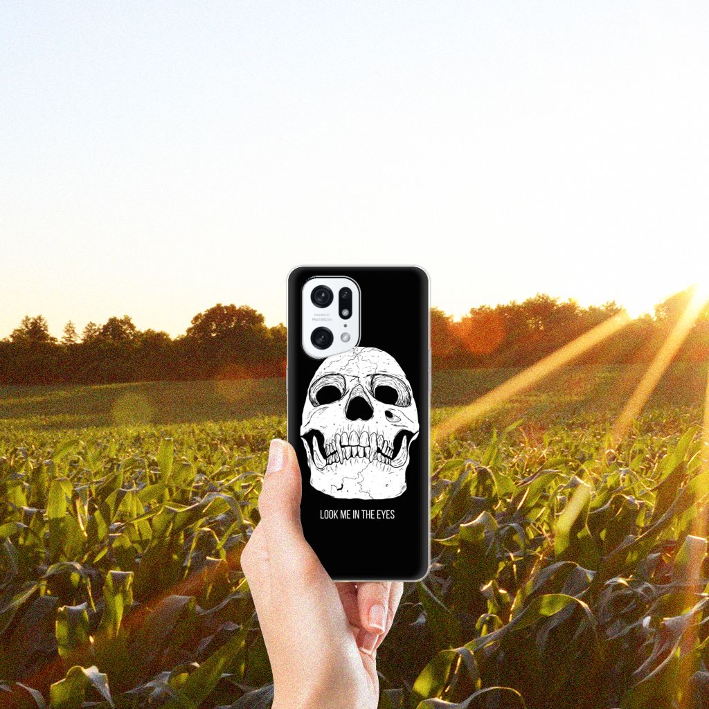 Silicone Back Case OPPO Find X5 Pro Skull Eyes