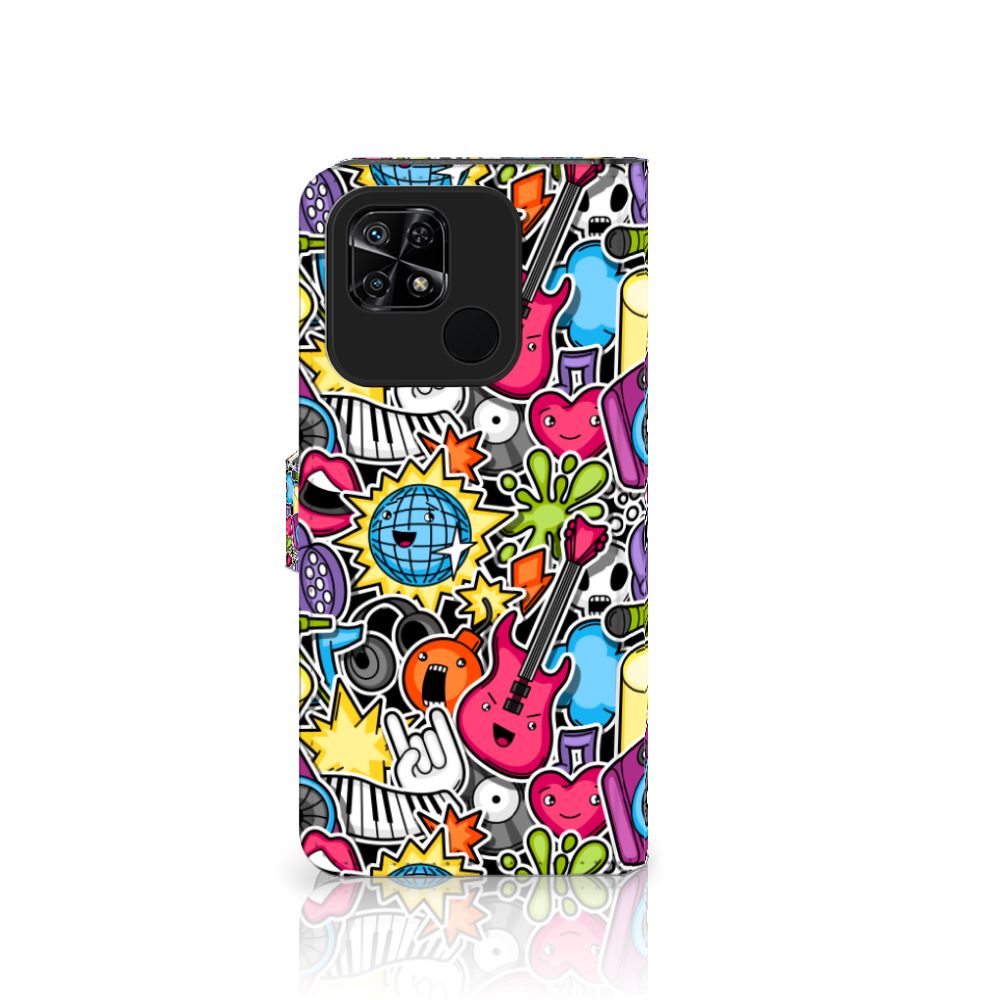 Xiaomi Redmi 10C Wallet Case met Pasjes Punk Rock