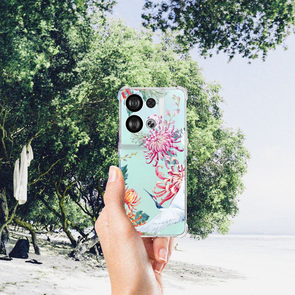 OPPO Reno8 Case Anti-shock Bird Flowers B2C Telecom