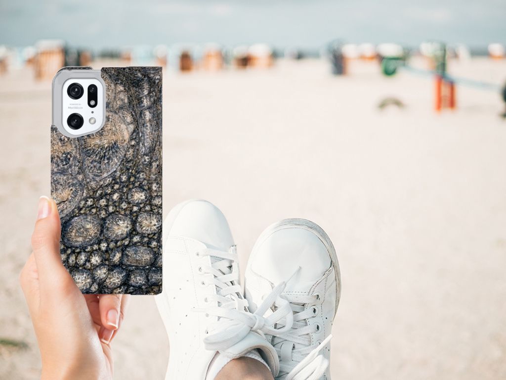 OPPO Find X5 Pro Hoesje maken Krokodillenprint - B2C Telecom