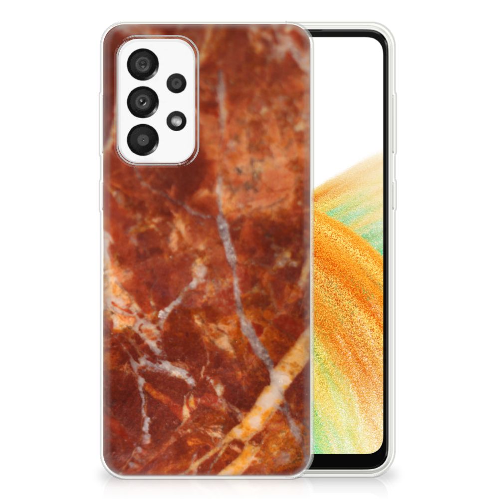 Samsung Galaxy A33 5G TPU Siliconen Hoesje Marmer Bruin B2C Telecom